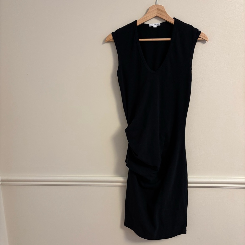 James Perse Black Midi Dress